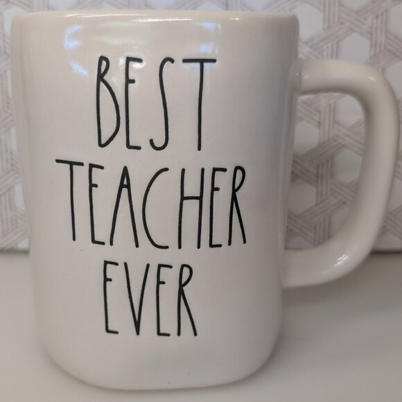 Rae Dunn Artisan Collection Best Teacher Ever Coffee Cup Mug Ceramic by Magenta - Picture 1 of 6